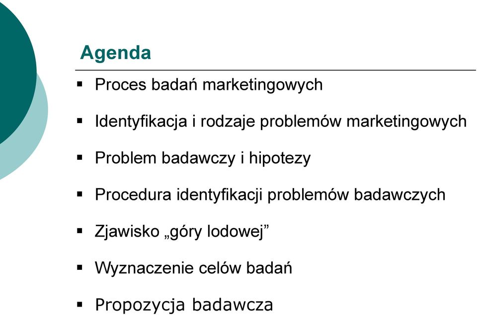 hipotezy Procedura identyfikacji problemów badawczych