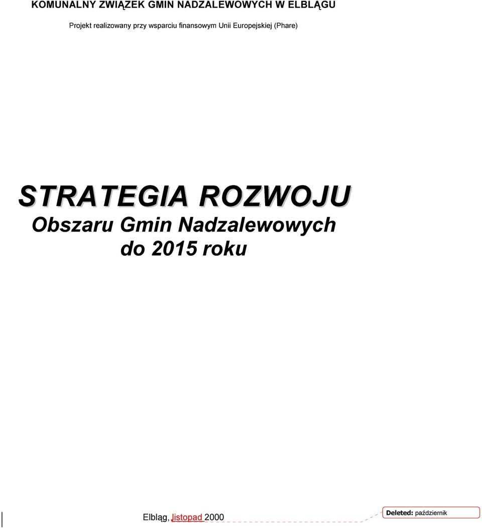 (Phare) STRATEGIA ROZWOJU Obszaru Gmin Nadzalewowych