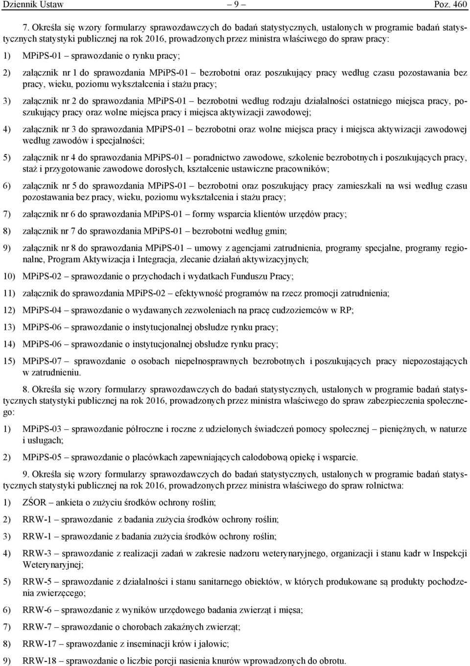 pracy: 1) MPiPS-01 sprawozdanie o rynku pracy; 2) załącznik nr 1 do sprawozdania MPiPS-01 bezrobotni oraz poszukujący pracy według czasu pozostawania bez pracy, wieku, poziomu wykształcenia i stażu