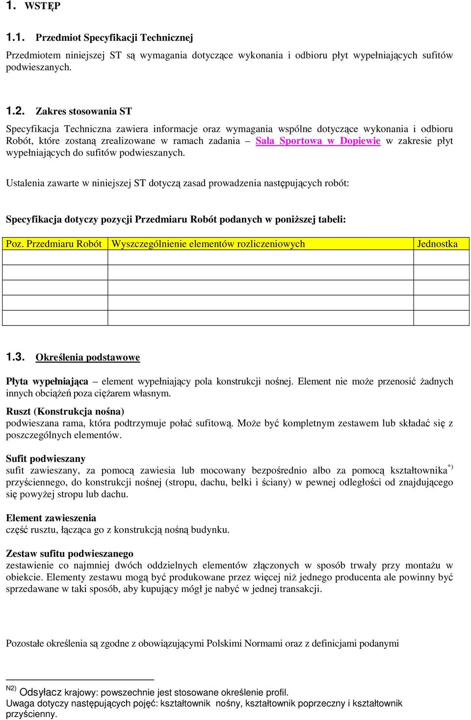 zakresie płyt wypełniających do sufitów podwieszanych.