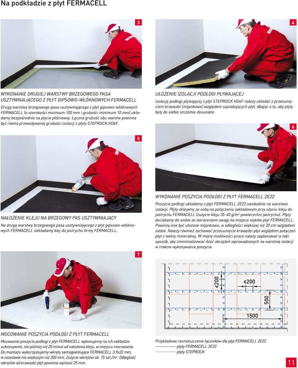 Łączna grubość obu warstw powinna być równa przewidywanej grubości izolacji z płyty STEPROCK HD4F.
