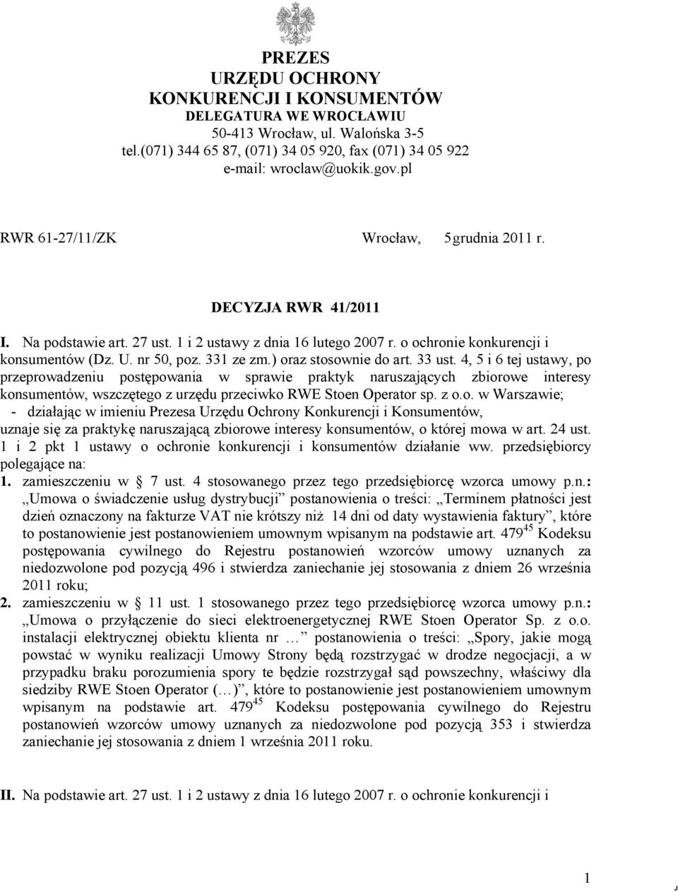 ) oraz stosownie do art. 33 ust.