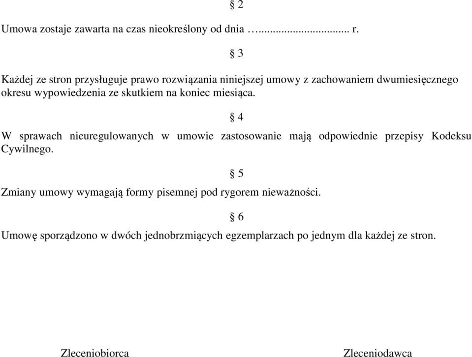skutkiem na koniec miesiąca.