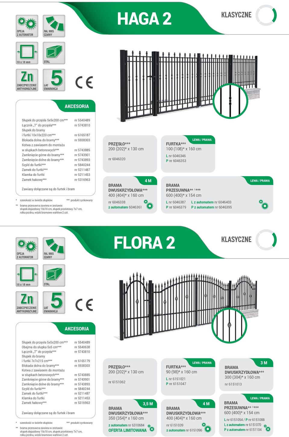 nr 5743810 i furtki 7x7x215 cm*** nr 6165179 200 (202)* x 130 cm nr 6151062 3,5 M 350 (354)* x 160 cm z automatem nr 6310684 OFERTA LIMITOWANA 90 (98)* x 160 cm L nr 6151021 P nr 6151047