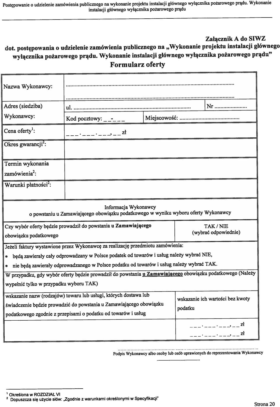 projektu.