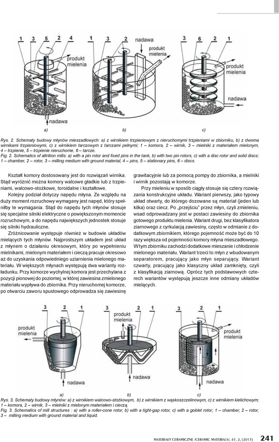 wirnik, 3 mielniki z materia em mielonym, 4 trzpienie, 5 trzpienie nieruchome, 6 tarcze. Fig. 2.