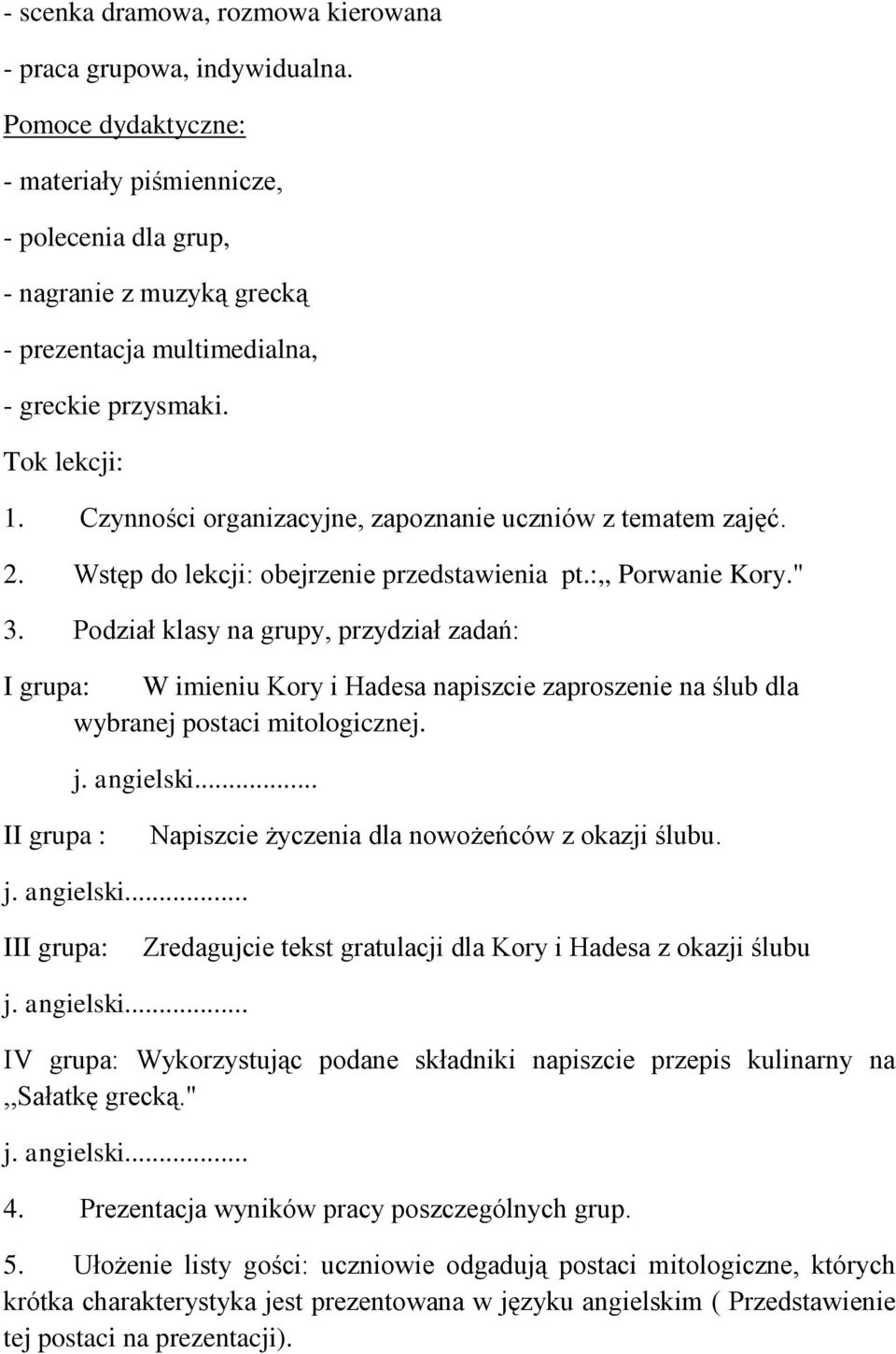 Scenariusz Lekcji Opartej Na Korelacji Międzyprzedmiotowej Godziny