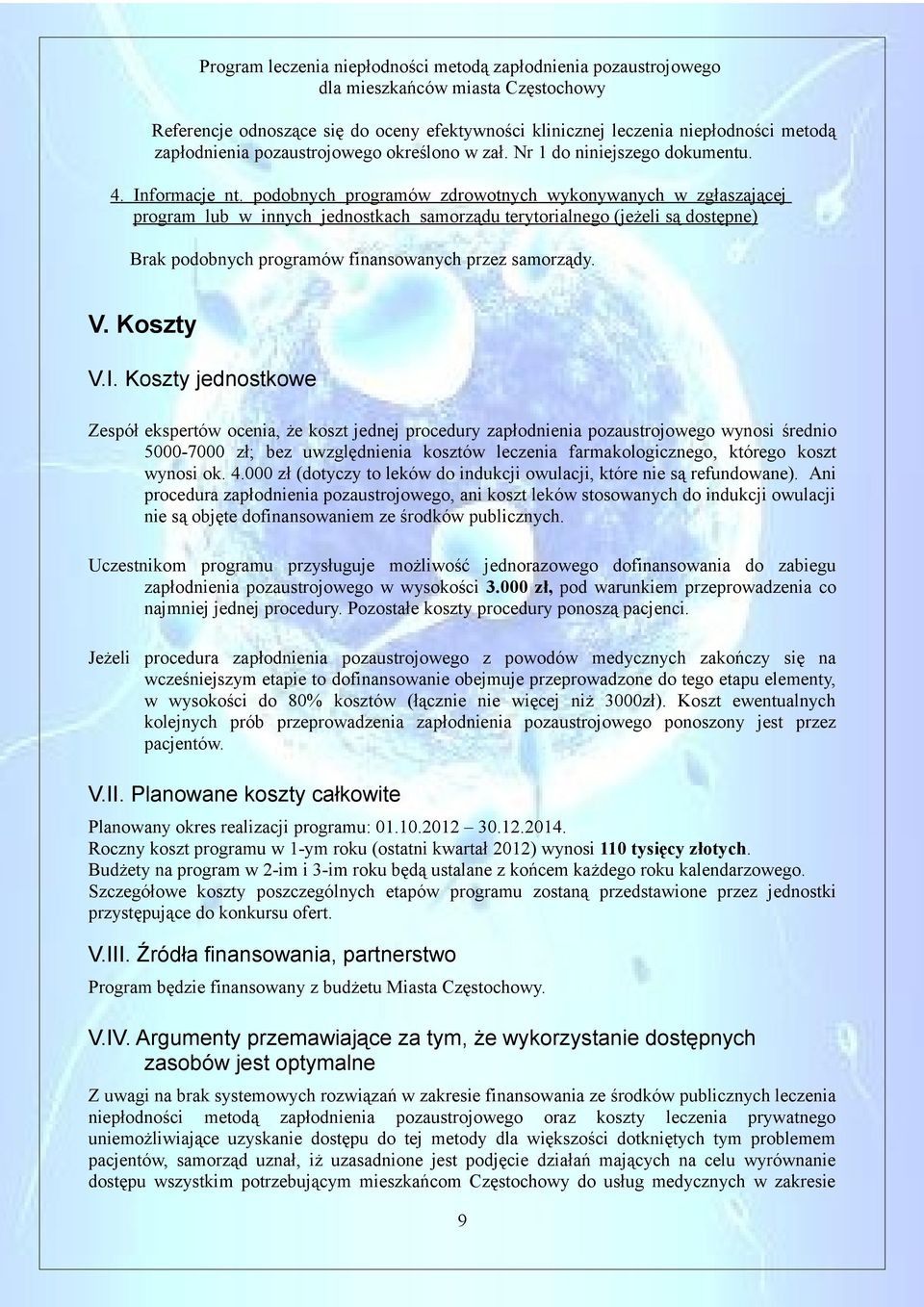 Koszty V.I.