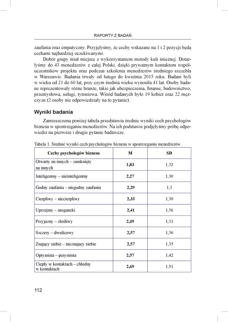 Badania trwały od lutego do kwietnia 2015 roku. Badani byli w wieku od 21 do 60 lat, przy czym średnia wieku wynosiła 41 lat.
