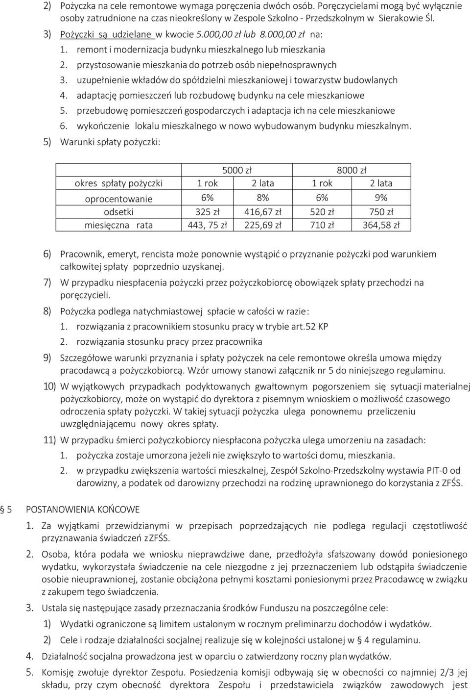 uzupełnienie wkładów do spółdzielni mieszkaniowej i towarzystw budowlanych 4. adaptację pomieszczeń lub rozbudowę budynku na cele mieszkaniowe 5.