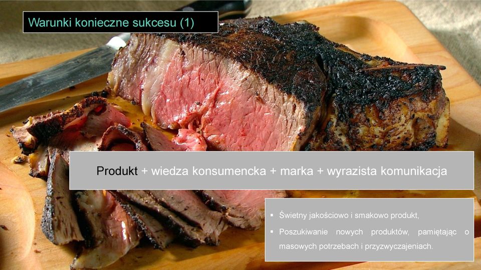 jakościowo i smakowo produkt, Poszukiwanie nowych