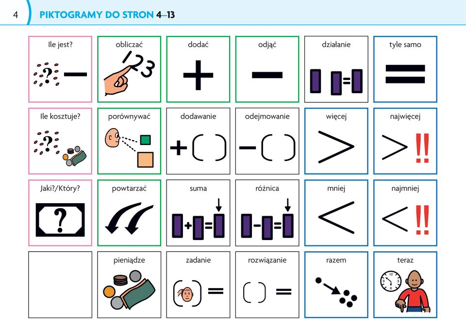porównywać dodawanie odejmowanie więcej najwięcej Jaki?