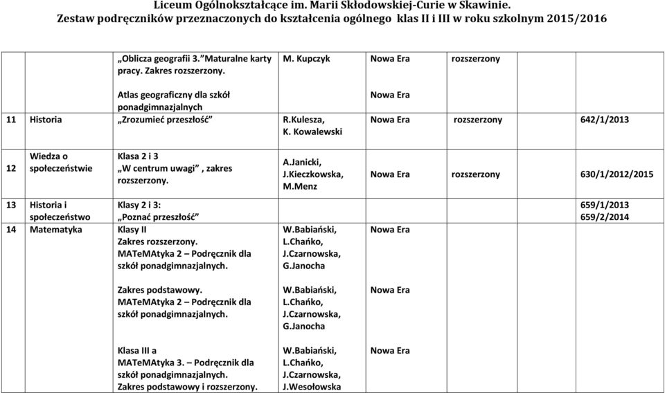 MATeMAtyka 2 Podręcznik dla szkół ponadgimnazjalnych. Zakres podstawowy. MATeMAtyka 2 Podręcznik dla szkół ponadgimnazjalnych. Klasa III a MATeMAtyka 3.