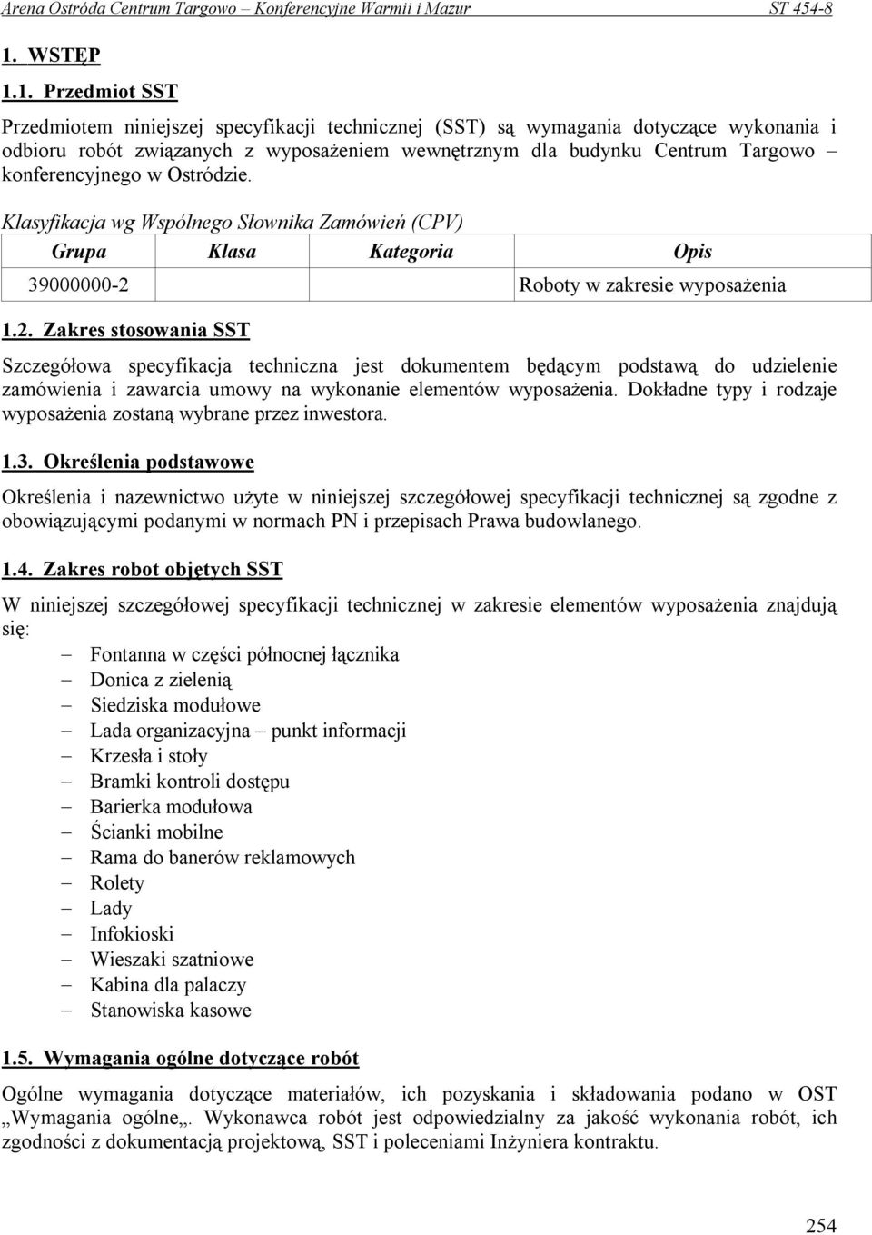 Roboty w zakresie wyposażenia 1.2.