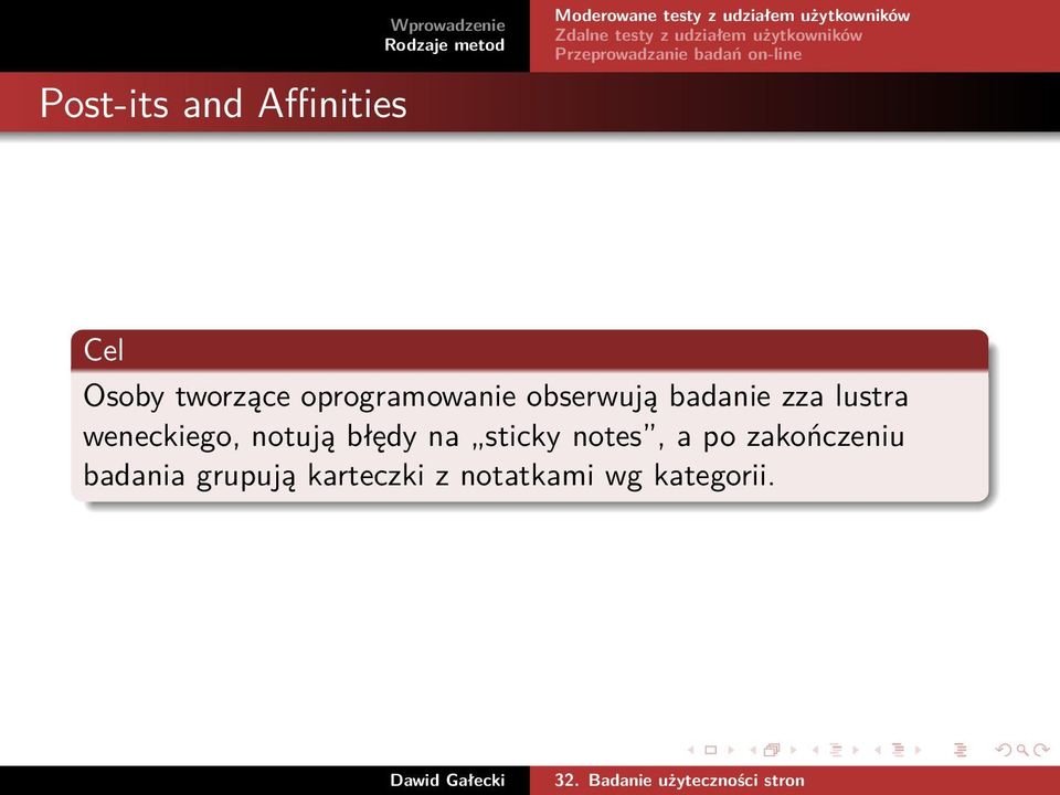 weneckiego, notują błędy na sticky notes, a po