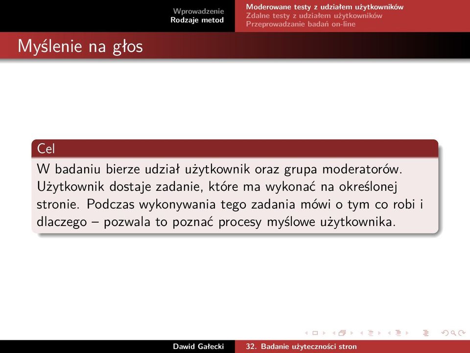 Użytkownik dostaje zadanie, które ma wykonać na określonej