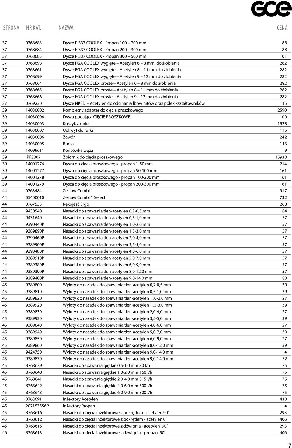 COOLEX proste Acetylen 6 8 mm do żłobienia 282 37 0768665 Dysze FGA COOLEX proste Acetylen 8 11 mm do żłobienia 282 37 0768666 Dysze FGA COOLEX proste Acetylen 9 12 mm do żłobienia 282 37 0769230