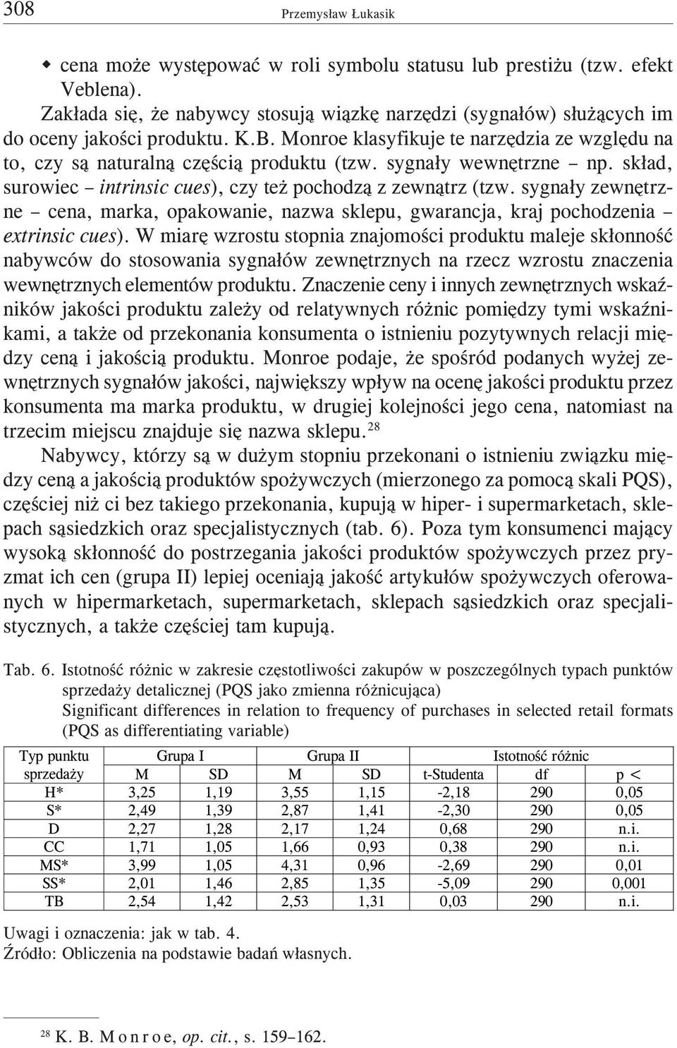 sygna³y zewnêtrzne cena, marka, opakowanie, nazwa sklepu, gwarancja, kraj pochodzenia extrinsic cues).