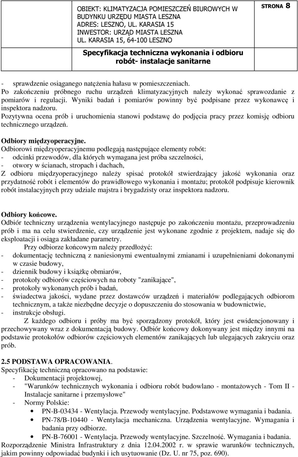 Odbiory międzyoperacyjne.