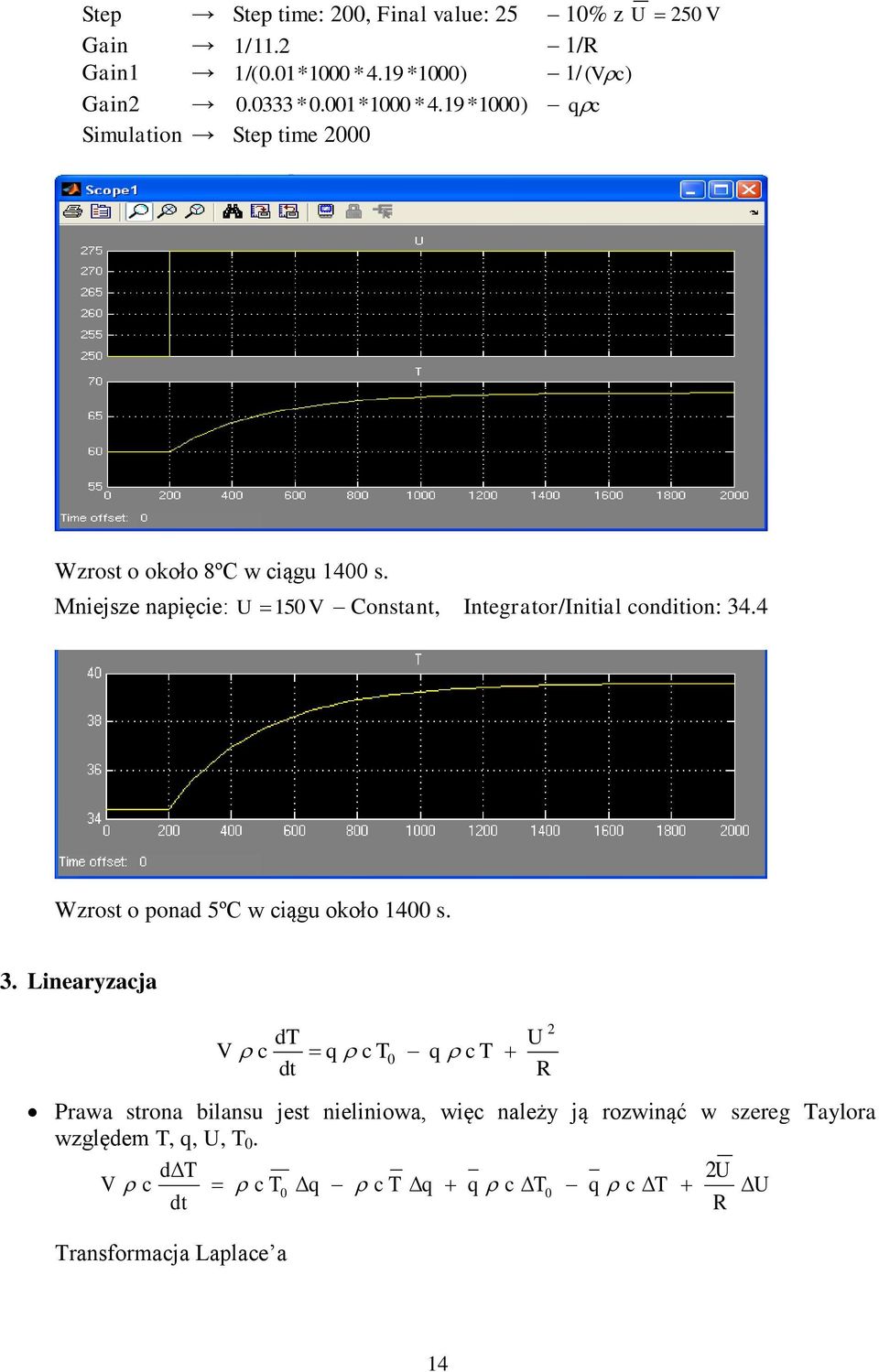 niejze napięie: 5V Contant Integrator/Initial ondition: 34.