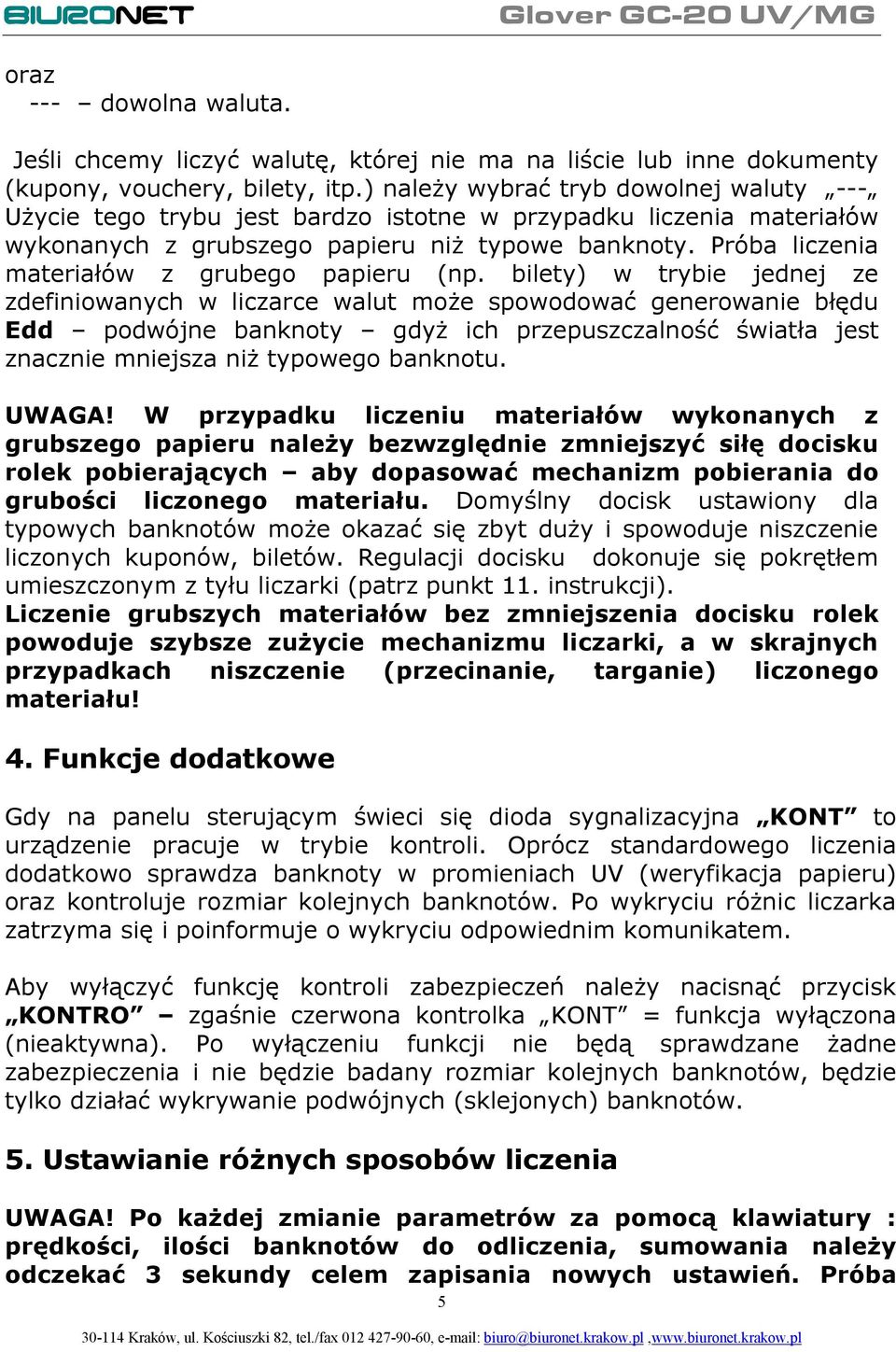 Próba liczenia materiałów z grubego papieru (np.