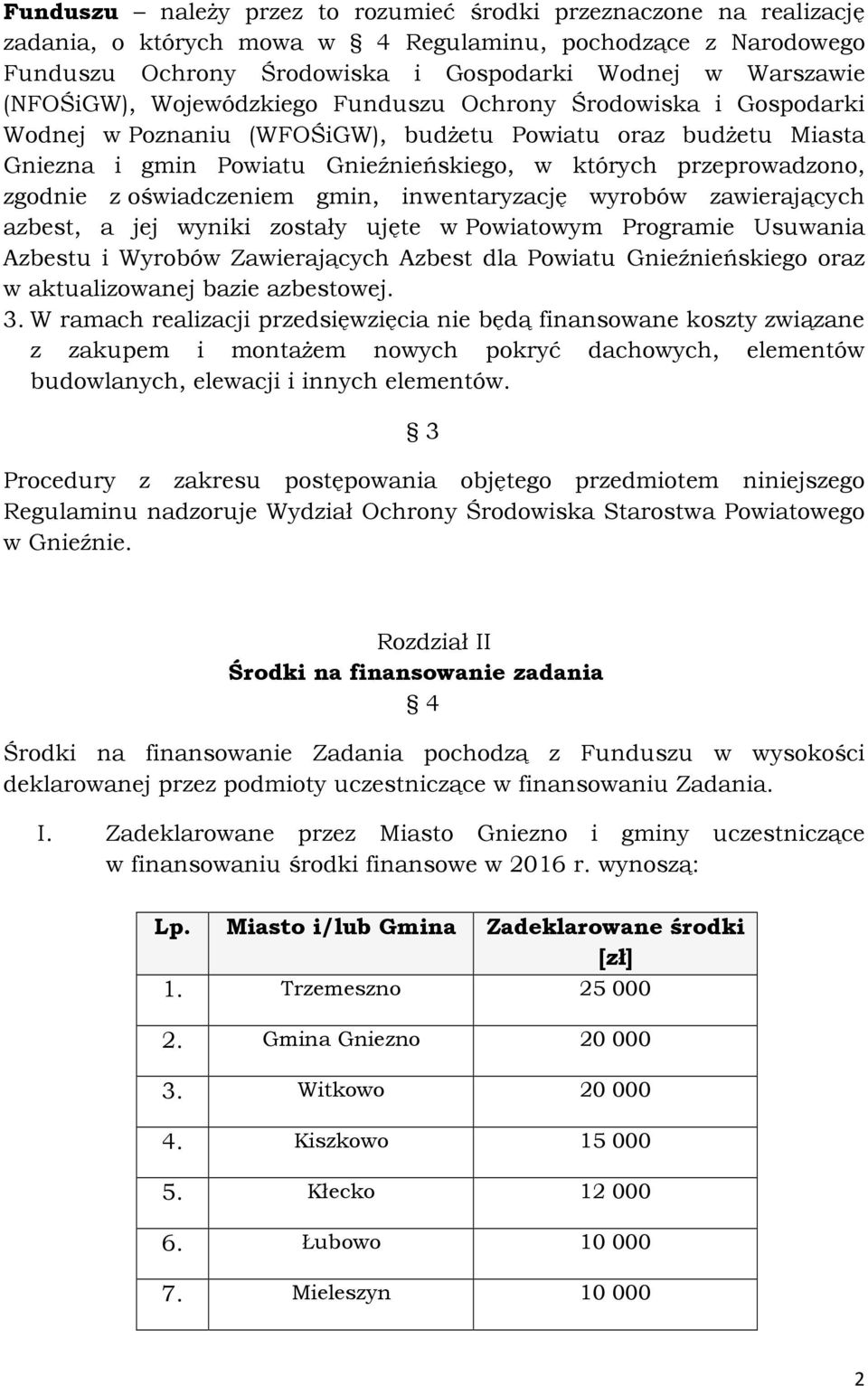 zgodnie z oświadczeniem gmin, inwentaryzację wyrobów zawierających azbest, a jej wyniki zostały ujęte w Powiatowym Programie Usuwania Azbestu i Wyrobów Zawierających Azbest dla Powiatu