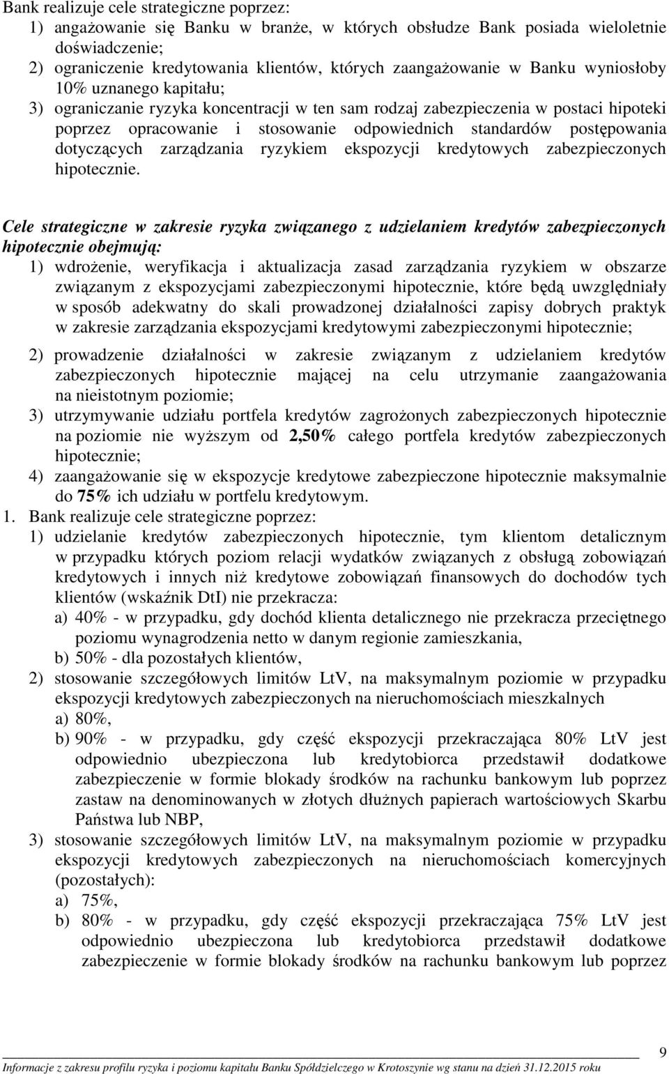 dotyczących zarządzania ryzykiem ekspozycji kredytowych zabezpieczonych hipotecznie.