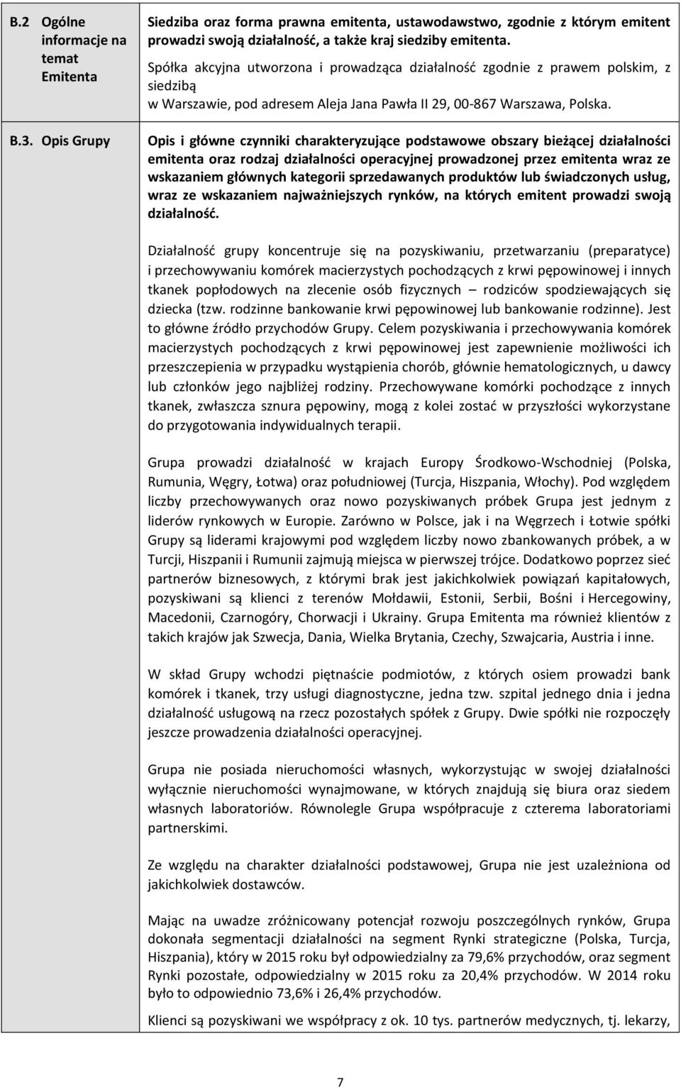 Opis i główne czynniki charakteryzujące podstawowe obszary bieżącej działalności emitenta oraz rodzaj działalności operacyjnej prowadzonej przez emitenta wraz ze wskazaniem głównych kategorii