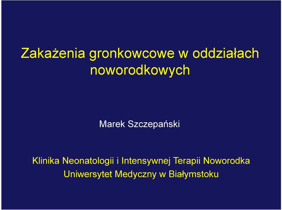 Klinika Neonatologii i Intensywnej