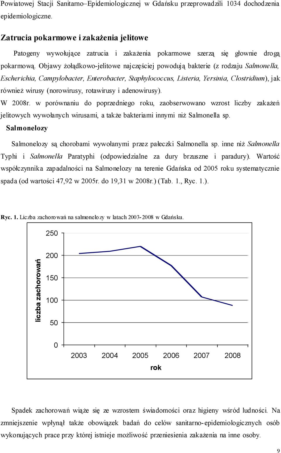 Objawy żołądkowo-jelitowe najczęściej powodują bakterie (z rodzaju Salmonella, Escherichia, Campylobacter, Enterobacter, Staphylococcus, Listeria, Yersinia, Clostridium), jak również wirusy