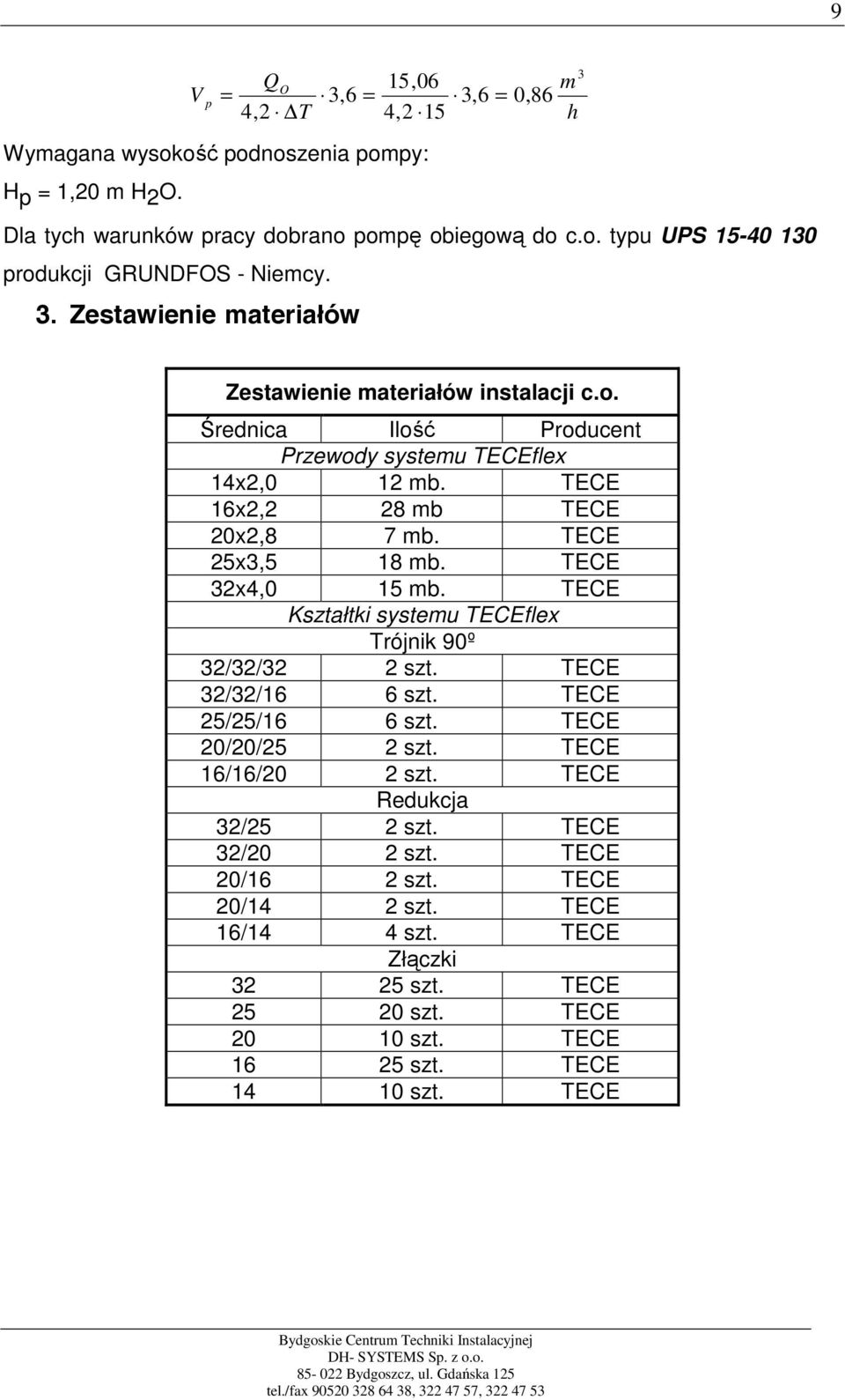 TECE 32x4,0 15 mb. TECE Kształtki systemu TECEflex Trójnik 90º 32/32/32 2 szt. TECE 32/32/16 6 szt. TECE 25/25/16 6 szt. TECE 20/20/25 2 szt. TECE 16/16/20 2 szt.