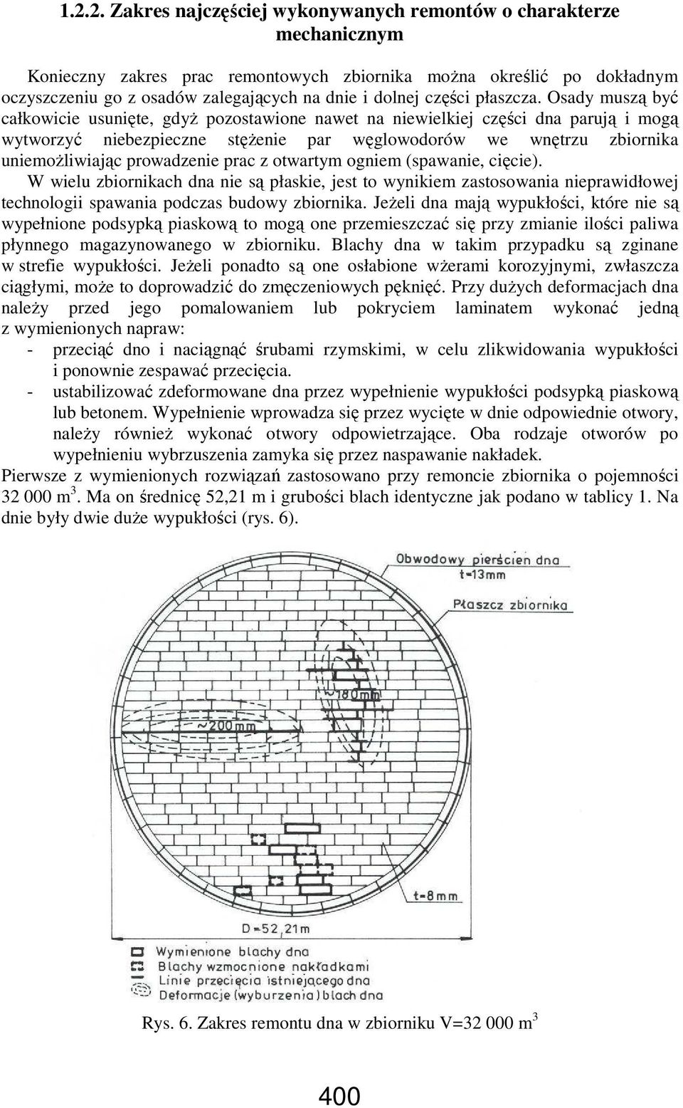 Osady muszą być całkowicie usunięte, gdyŝ pozostawione nawet na niewielkiej części dna parują i mogą wytworzyć niebezpieczne stęŝenie par węglowodorów we wnętrzu zbiornika uniemoŝliwiając prowadzenie