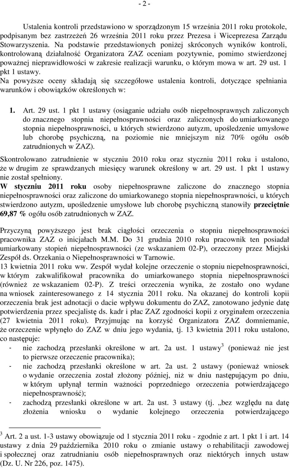 warunku, o którym mowa w art. 29 ust.