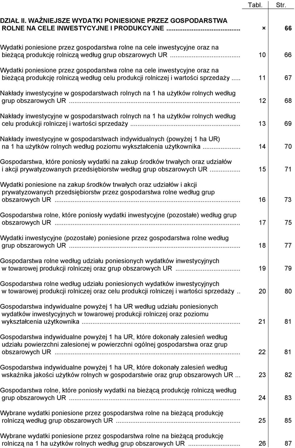 .. 10 66 Wydatki poniesione przez gospodarstwa rolne na cele inwestycyjne oraz na bieżącą produkcję rolniczą według celu produkcji rolniczej i wartości sprzedaży.