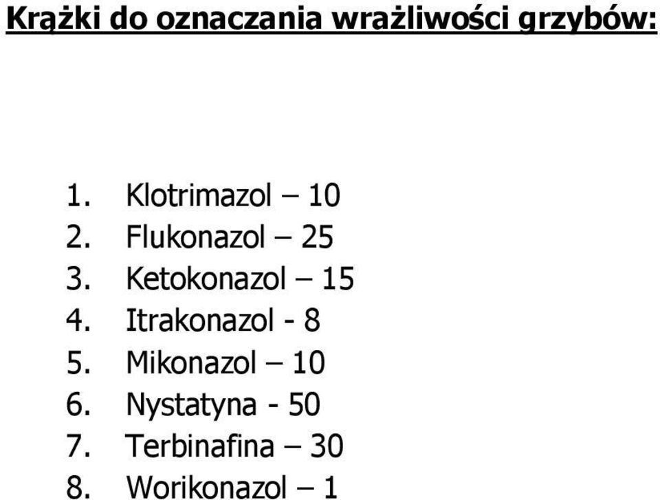 Ketokonazol 15 4. Itrakonazol - 8 5.