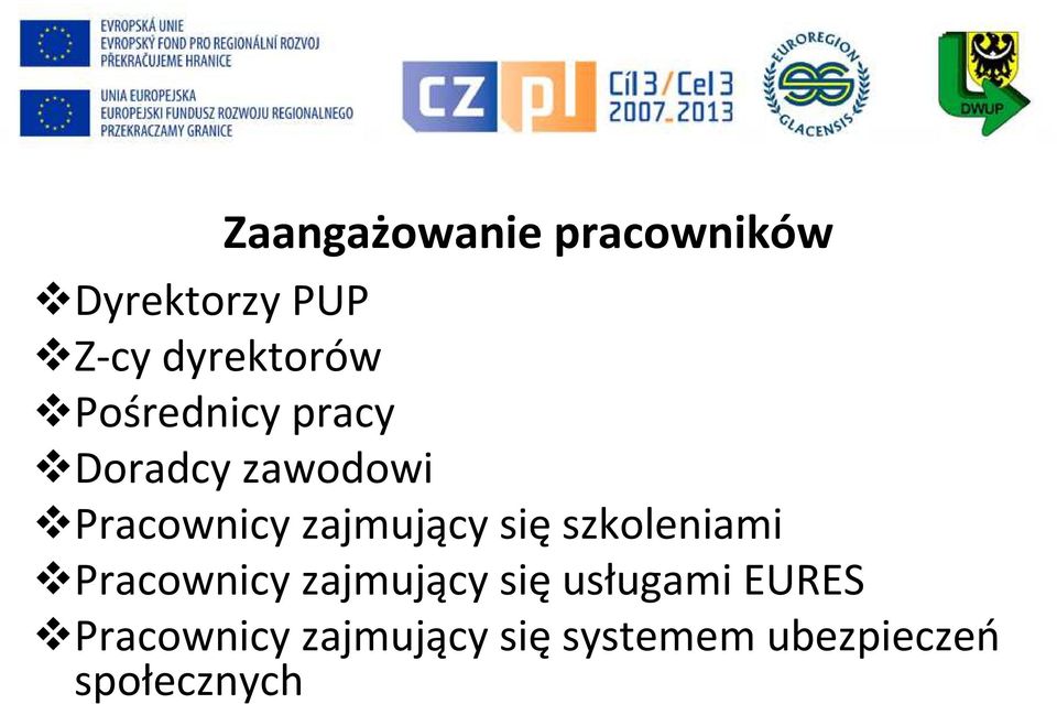 się szkoleniami Pracownicy zajmujący się usługami EURES