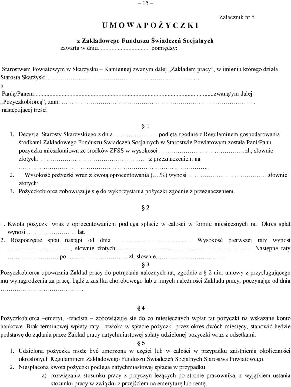 . następującej treści: 1 1. Decyzją Starosty Skarżyskiego z dnia.