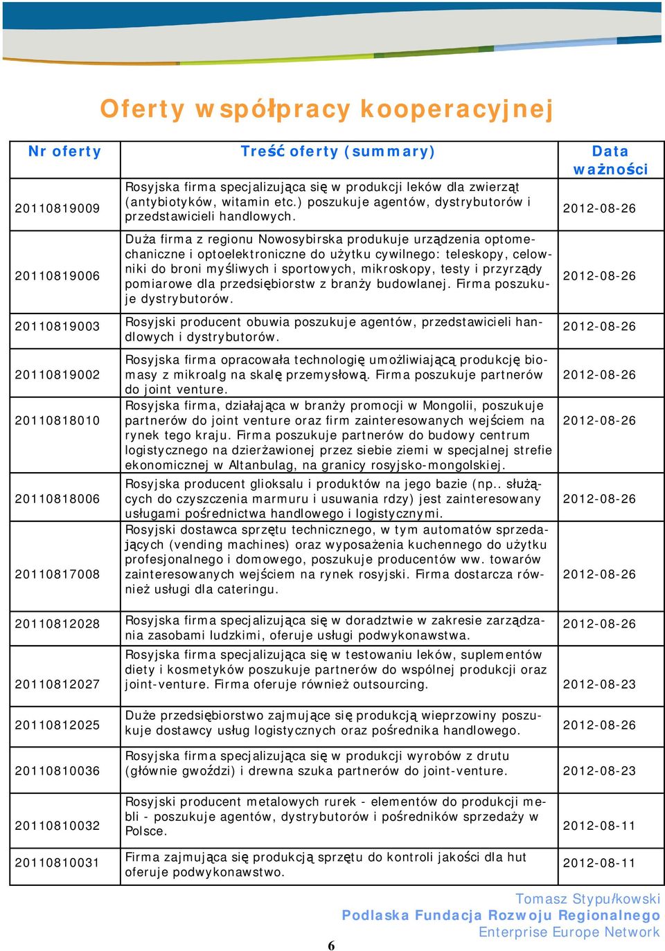 20110819006 Du a firma z regionu Nowosybirska produkuje urz dzenia optomechaniczne i optoelektroniczne do u ytku cywilnego: teleskopy, celowniki do broni my liwych i sportowych, mikroskopy, testy i