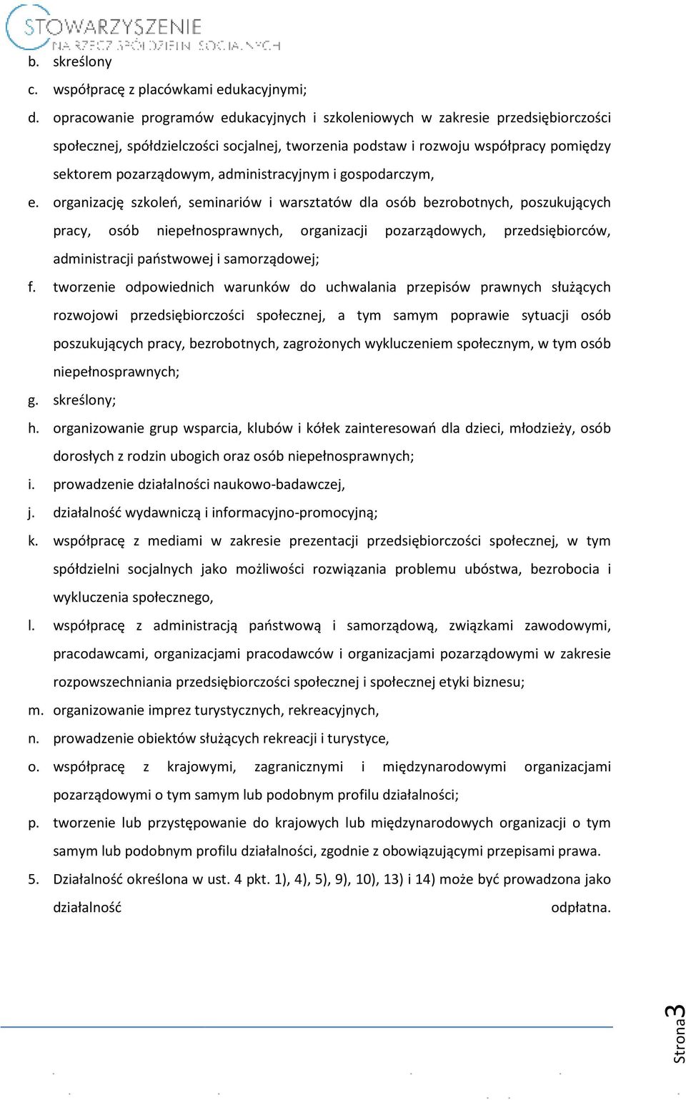 administracyjnym i gospodarczym, e.
