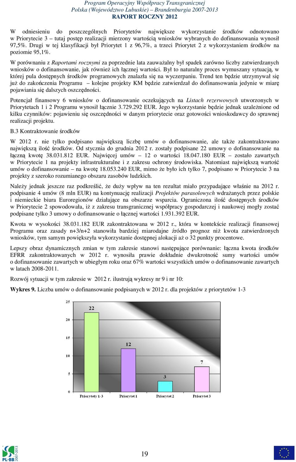 W porównaniu z Raportami rocznymi za poprzednie lata zauważalny był spadek zarówno liczby zatwierdzanych wniosków o dofinansowanie, jak również ich łącznej wartości.