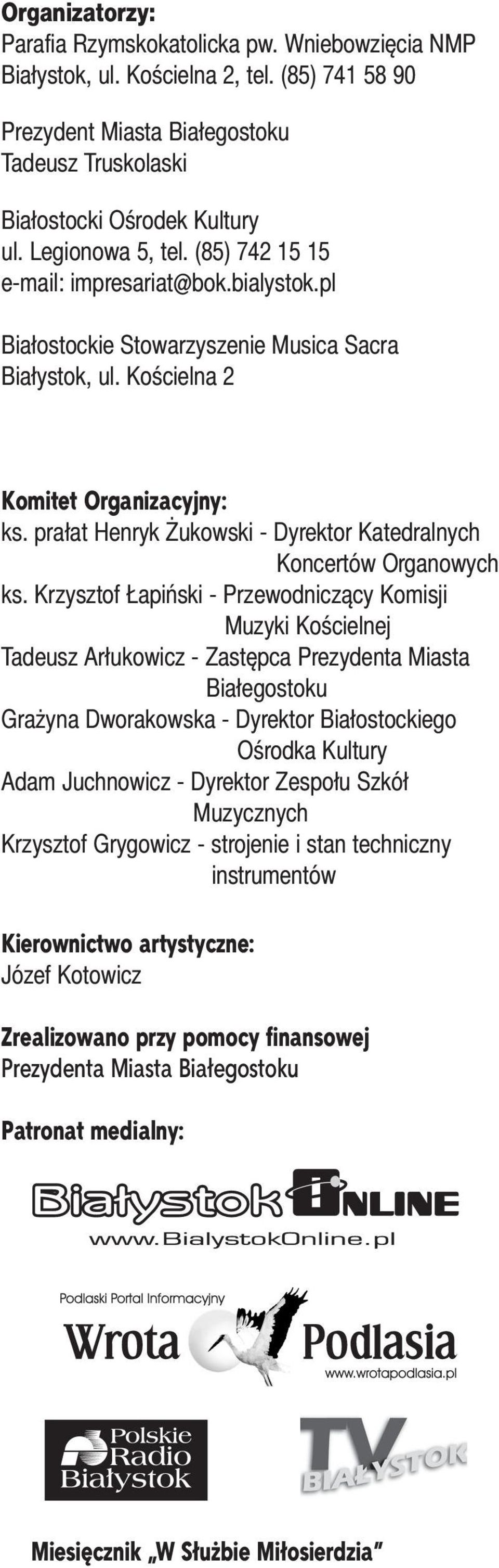prałat Henryk Żukowski - Dyrektor Katedralnych Koncertów Organowych ks.