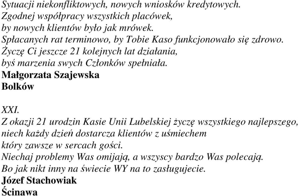 Małgorzata Szajewska Bolków XXI.