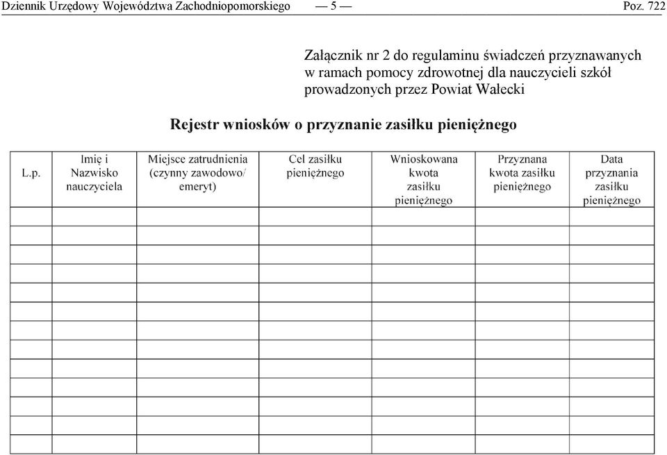 regulaminu świadczeń przyznawanych w ramach