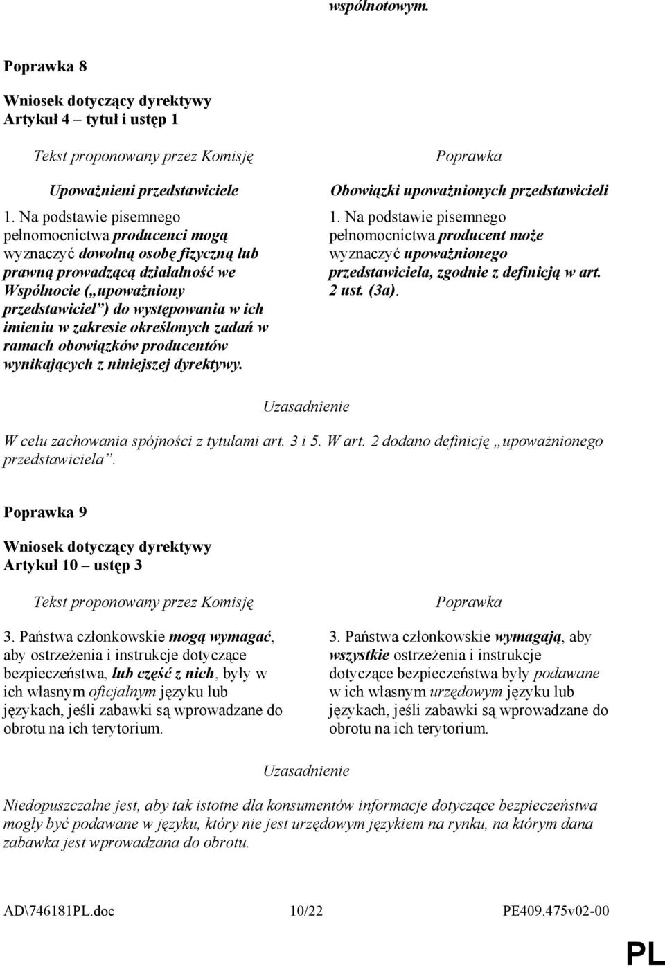 zakresie określonych zadań w ramach obowiązków producentów wynikających z niniejszej dyrektywy. Obowiązki upowaŝnionych przedstawicieli 1.