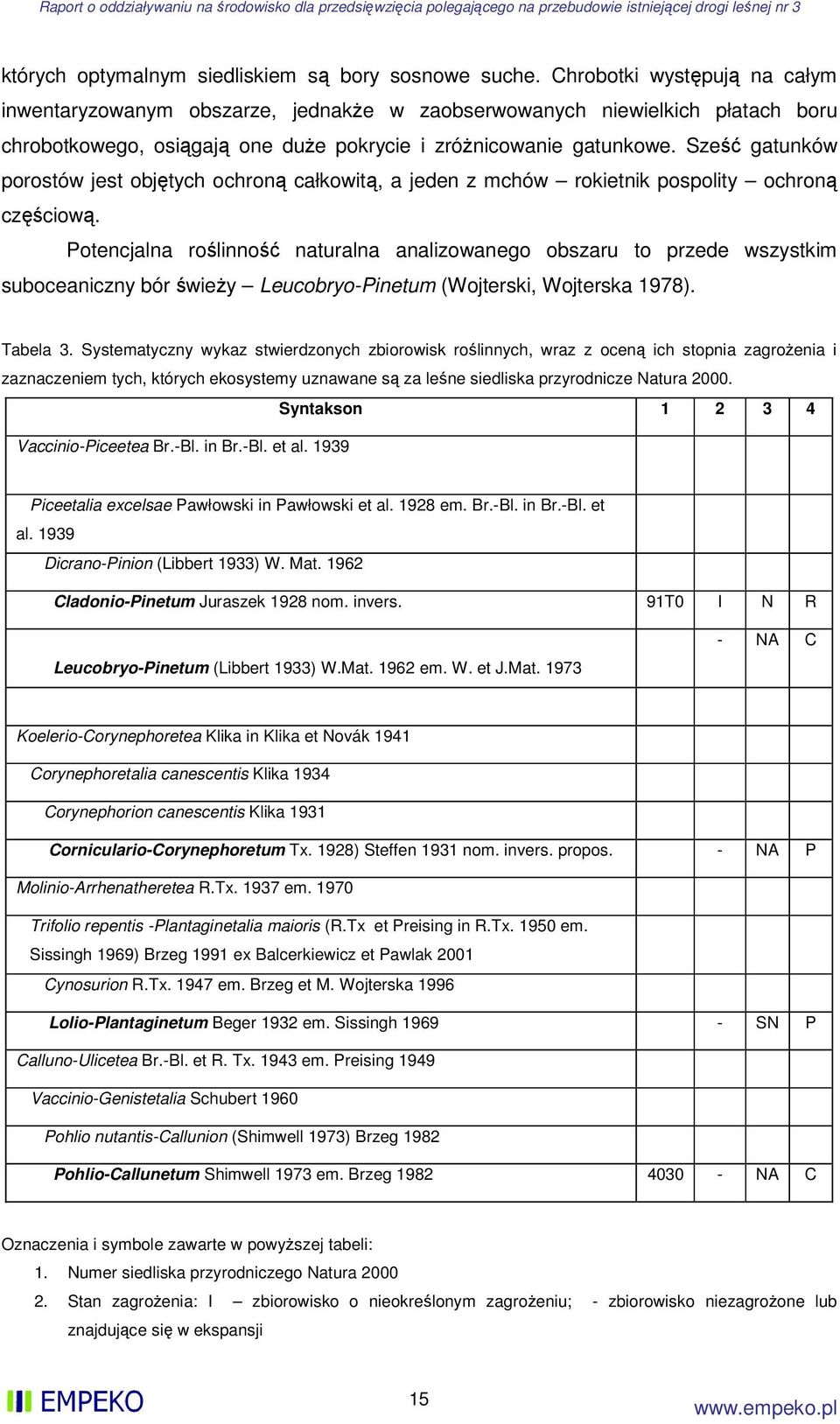Sześć gatunków porostów jest objętych ochroną całkowitą, a jeden z mchów rokietnik pospolity ochroną częściową.