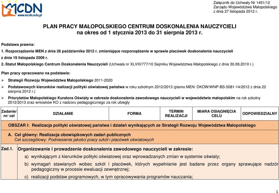 zmieniające rozporządzenie w sprawie placówek doskonalenia nauczycieli z dnia 19 listopada 20