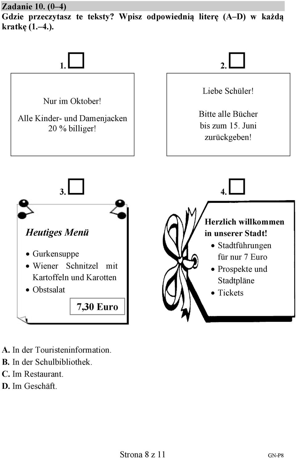 Heutiges Menü Gurkensuppe Wiener Schnitzel mit Kartoffeln und Karotten Obstsalat 7,30 Euro Herzlich willkommen in unserer Stadt!