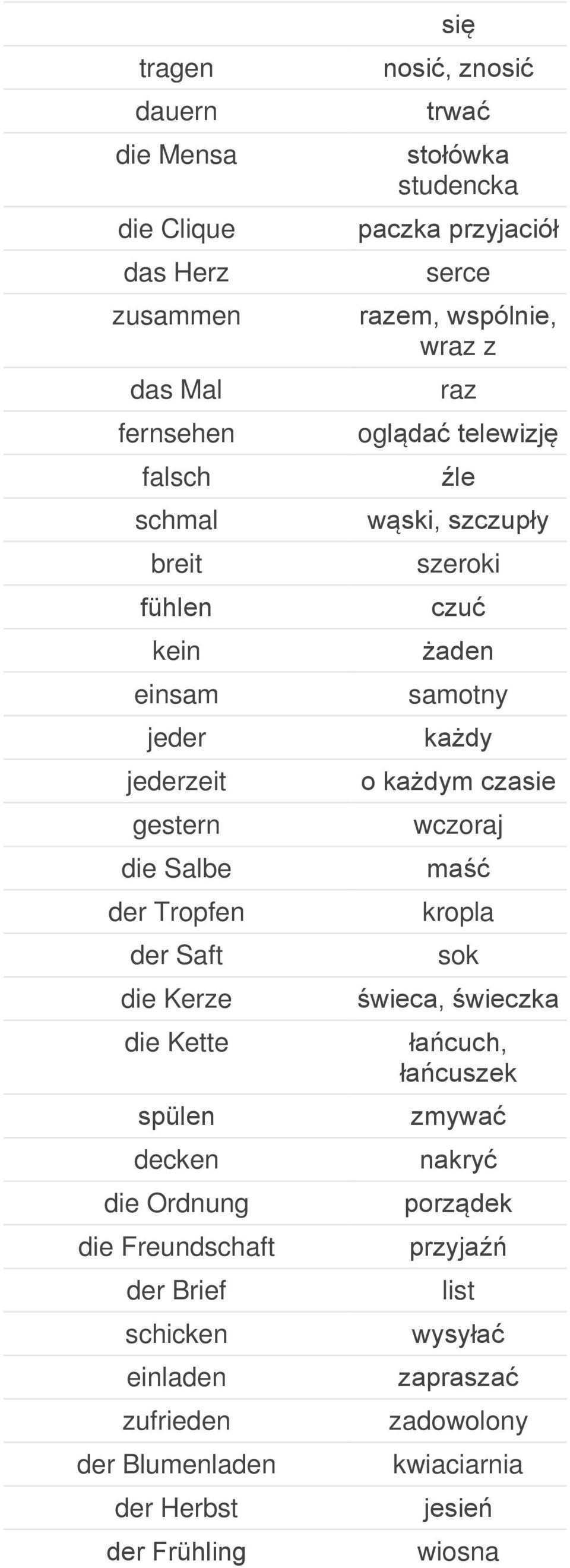 znosić trwać stołówka studencka paczka przyjaciół serce razem, wspólnie, wraz z raz oglądać telewizję źle wąski, szczupły szeroki czuć żaden samotny każdy o