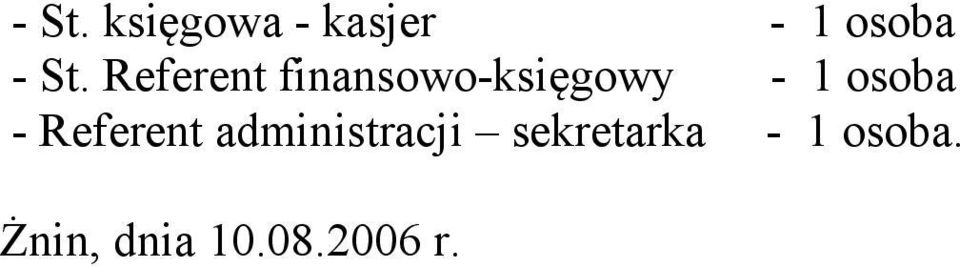 osoba - Referent administracji