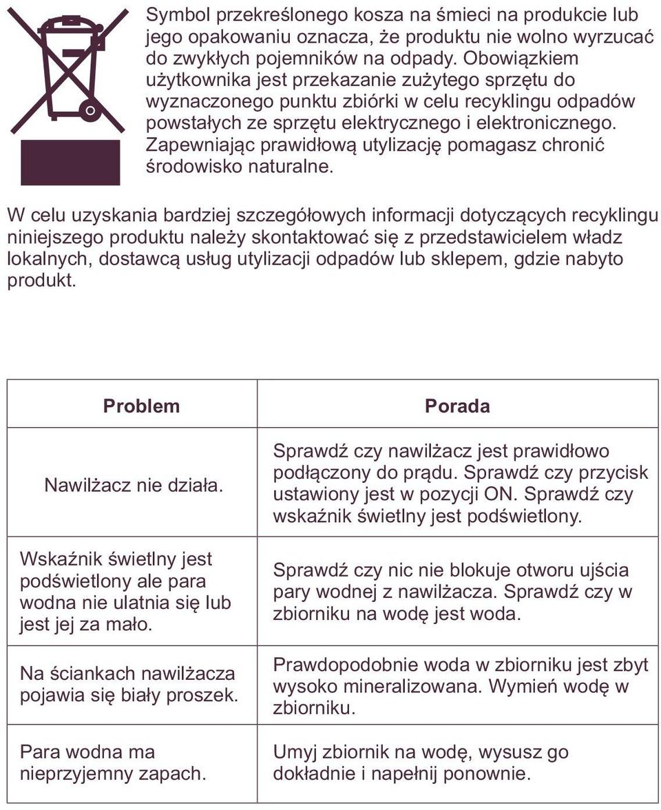 Zapewniając prawidłową utylizację pomagasz chronić środowisko naturalne.